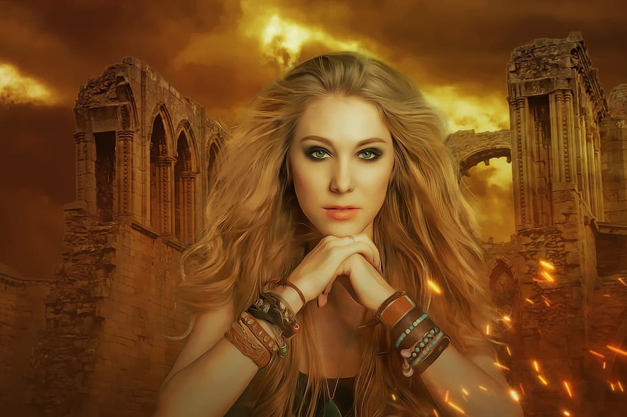 gothic, fantasy, dark, portrait, fantasy portrait, female, woman HD wallpaper