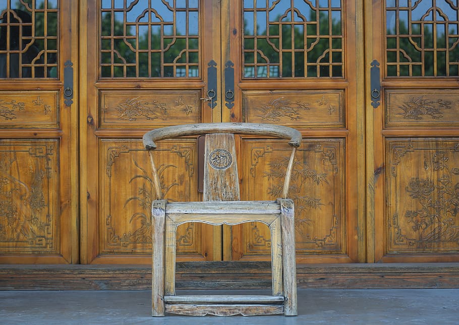 chinese, chair, wood - material, architecture, built structure HD wallpaper