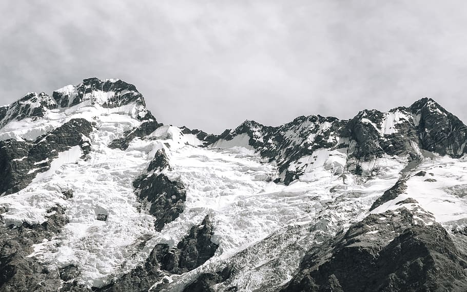 Photography of Snow Capped Mountain, cloudy, cold, high, ice HD wallpaper