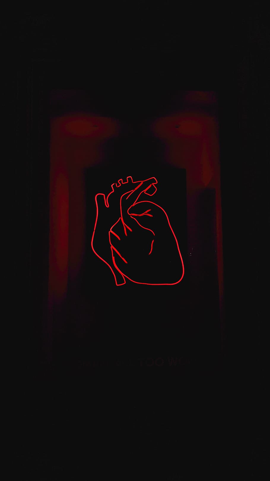 Red love hearts, dark neon, love hearts, loveurhunny, pretty, HD phone  wallpaper