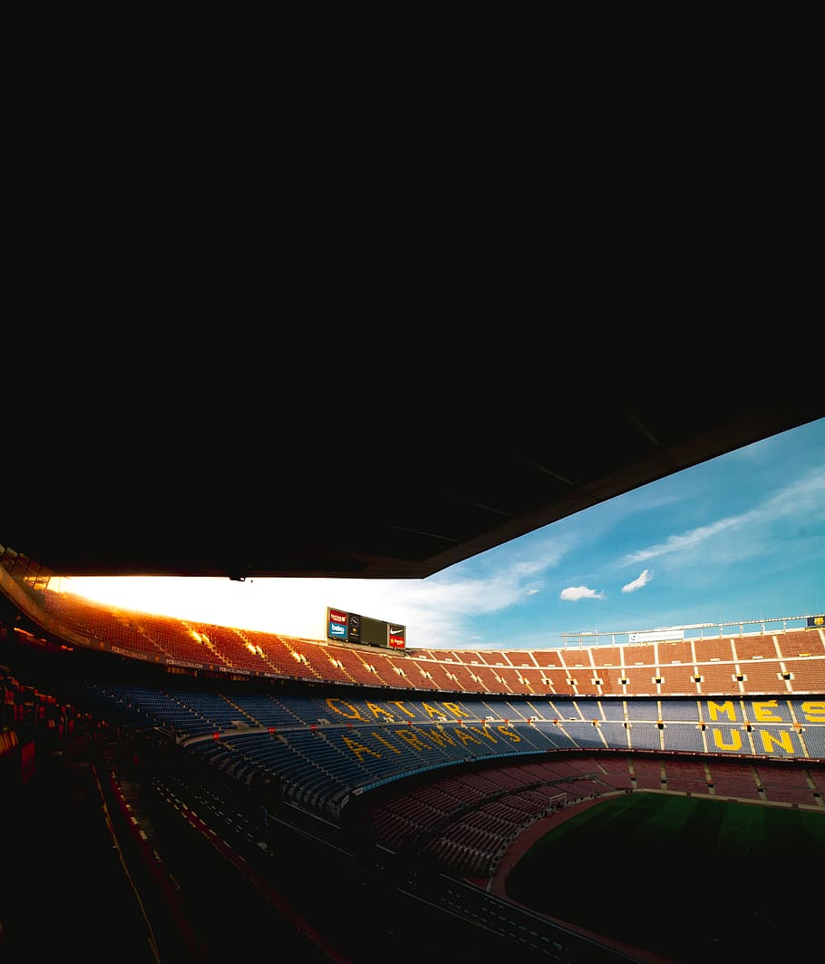 stadium, building, arena, landscape, futbol, barcelona, bcn, HD wallpaper