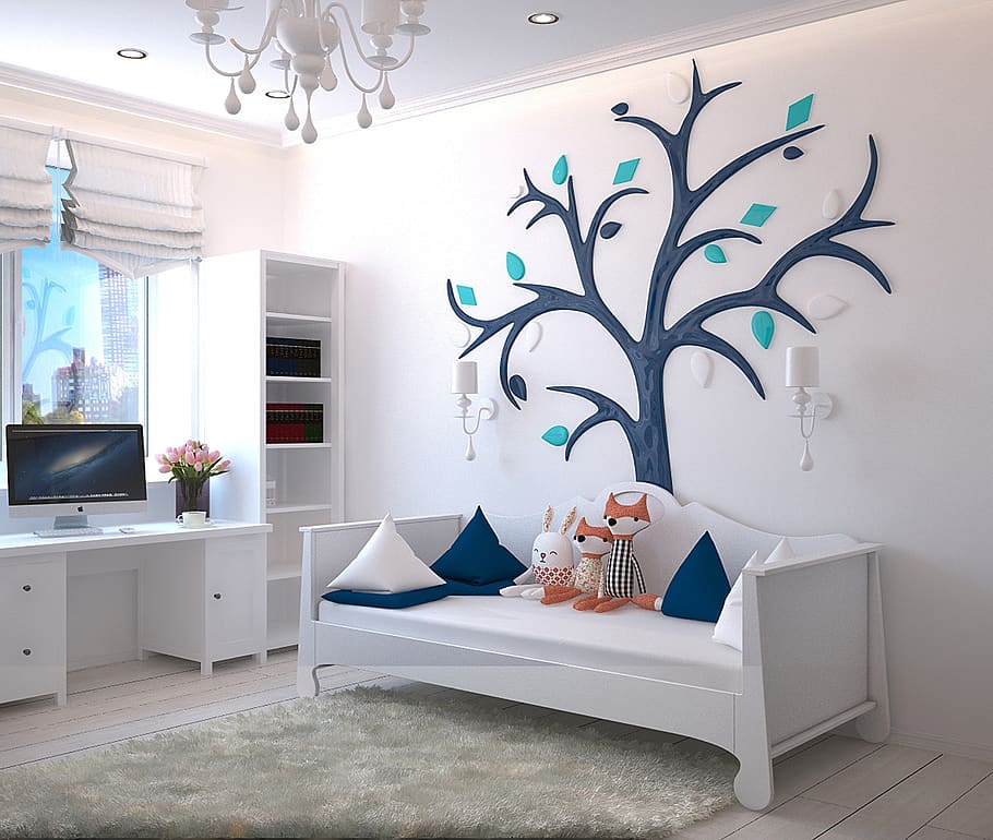Empty Bedroom Set, comfort, contemporary, design, floor, furnitures, HD wallpaper