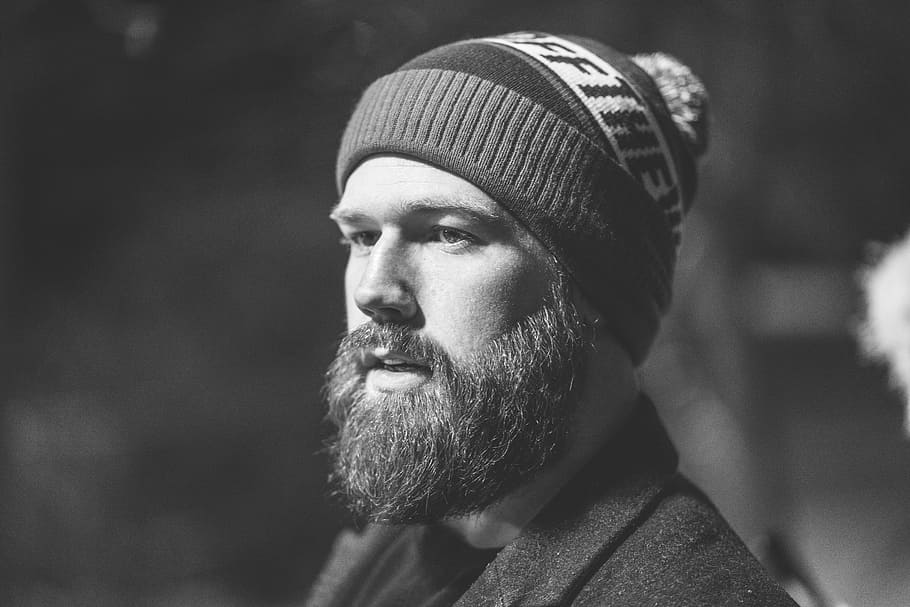 man's bubble cap, model, beard, male, winter, new york, knit cap HD wallpaper