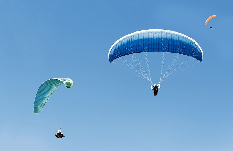 People Riding Para Gliders, adventure, flight, flying, fun, leisure HD wallpaper