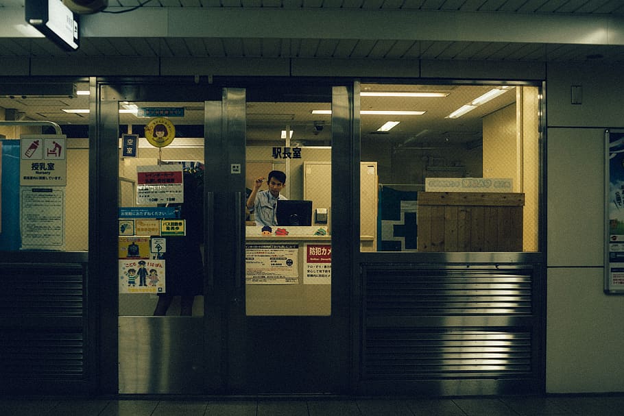 people inside building during night, japan, osaka, clock, metro HD wallpaper