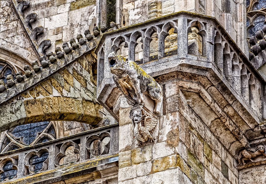 gargoyle, architecture, building, sculpture, dom, regensburg HD wallpaper