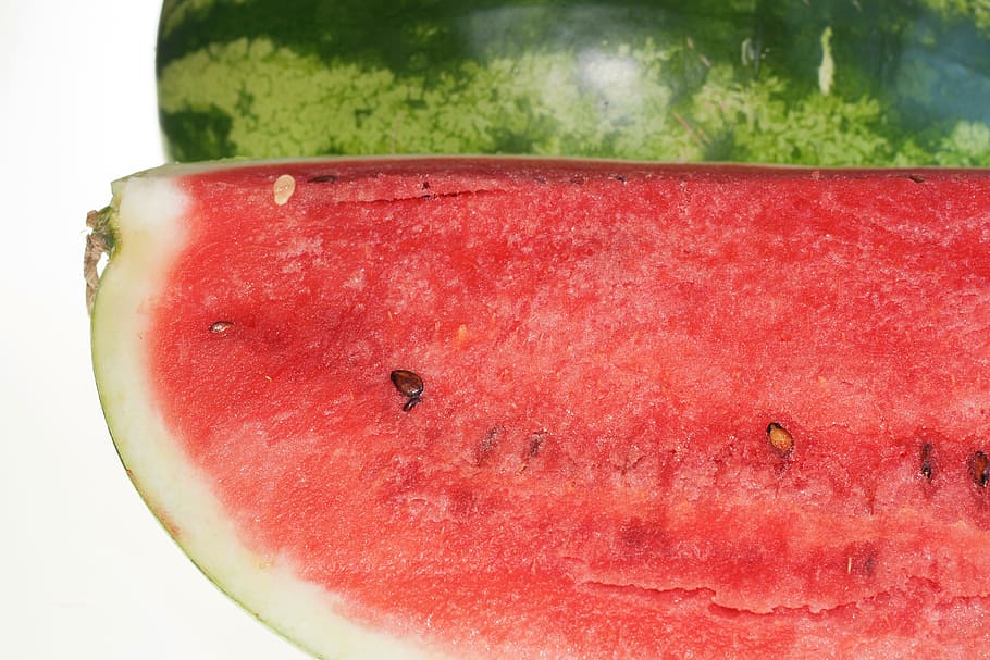 watermelon, slice, isolated, white, sweetfood, red, diet, studio HD wallpaper