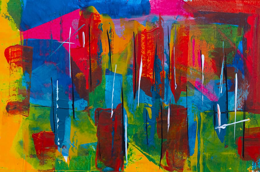 multicolored abstract painting, multi colored, art and craft HD wallpaper