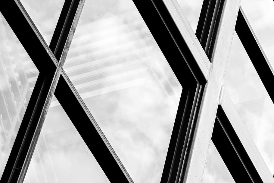 architecture, building, skylight, triangle, city, urban, pattern HD wallpaper