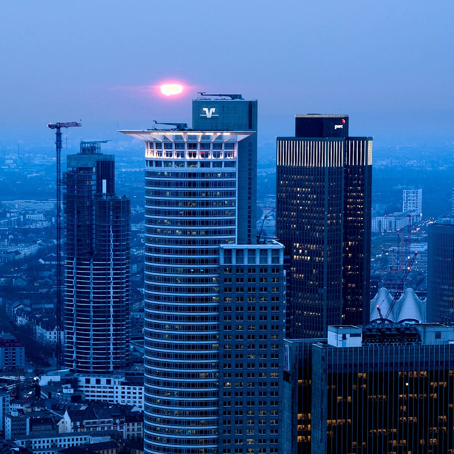 high-rise building, office building exterior, city, skyscraper HD wallpaper