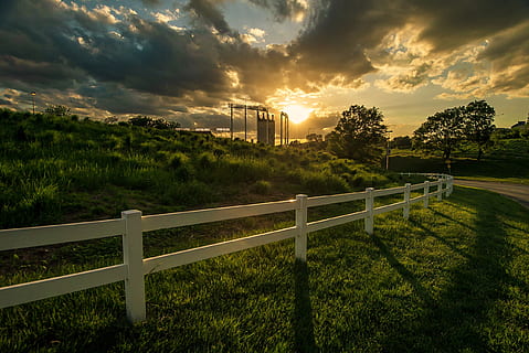 kauffman stadium, sun, clouds, kansas city, royals, baseball HD wallpaper