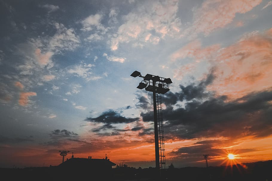 Silhouette Photo of Tower, backgrounds, backlit, clouds, dark HD wallpaper
