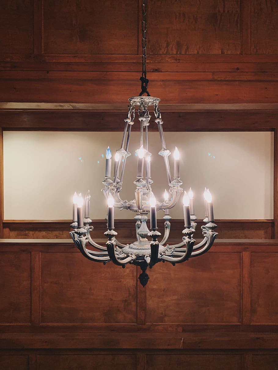 black up-light chandelier, lamp, wood, hardwood, light fixture HD wallpaper