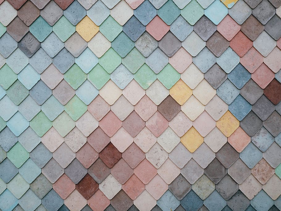tiles shapes, texture, pattern, art, creative, design, colors HD wallpaper