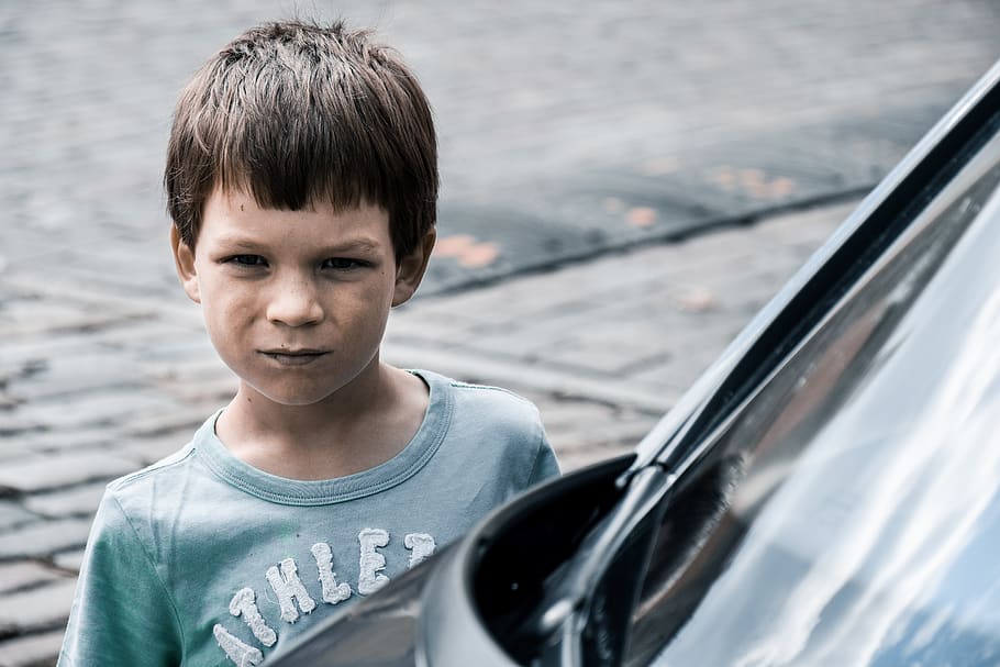 boy, kid, angry, young, child, little, driver, car, portrait, HD wallpaper