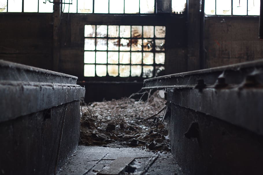 warehouse, windows, old, dust, industrial, railway, architecture HD wallpaper
