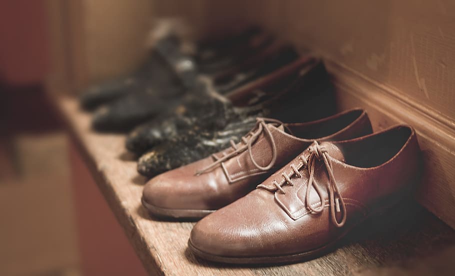 Close-Up Photography of Brown Leather Shoes, blur, classic, depth of field, HD wallpaper