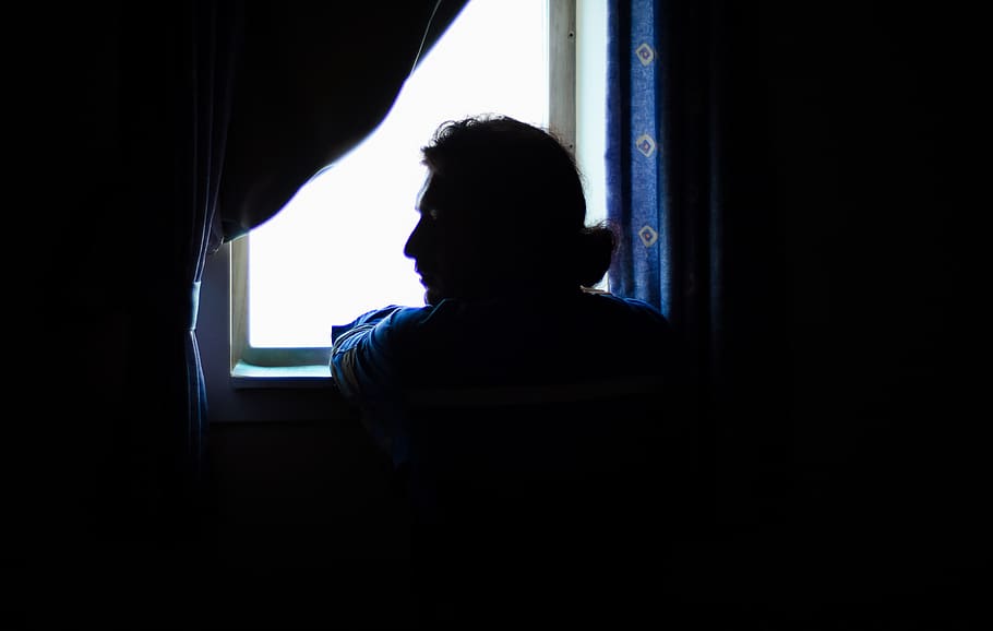 indian ocean, window, indoors, silhouette, dark, sadness, one person HD wallpaper