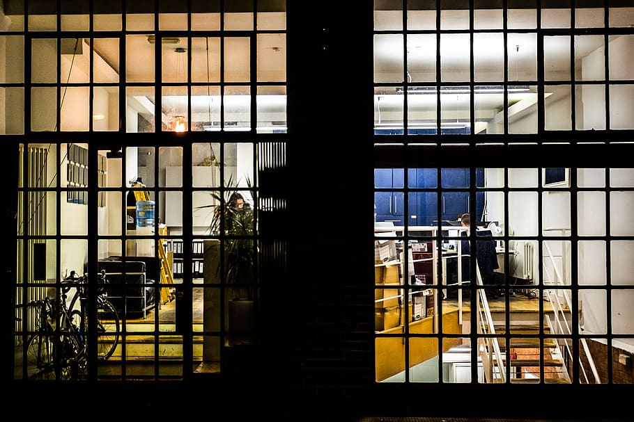 london, barbican, farringdon, work, workspace, window, through the window HD wallpaper