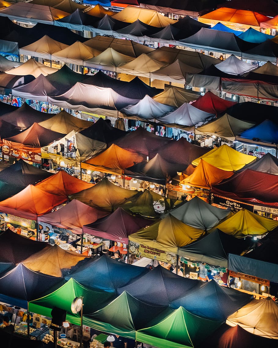 assorted tent lot, multi colored, large group of objects, no people HD wallpaper