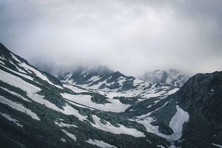 Mountain Covered by Snow, cold, frozen, glacier, high, hike, landscape HD wallpaper
