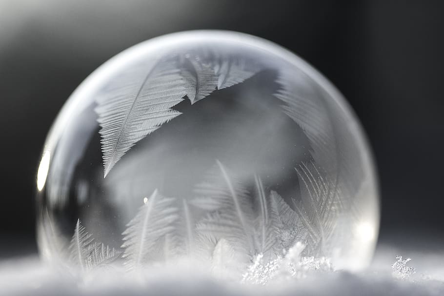 soap bubble, eiskristalle, winter, ball, frozen, frost, winter magic, HD wallpaper