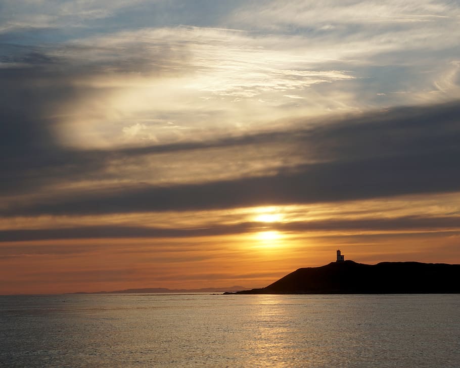 sunset, alaska, landscape, clouds, orange, sky, cloud - sky HD wallpaper