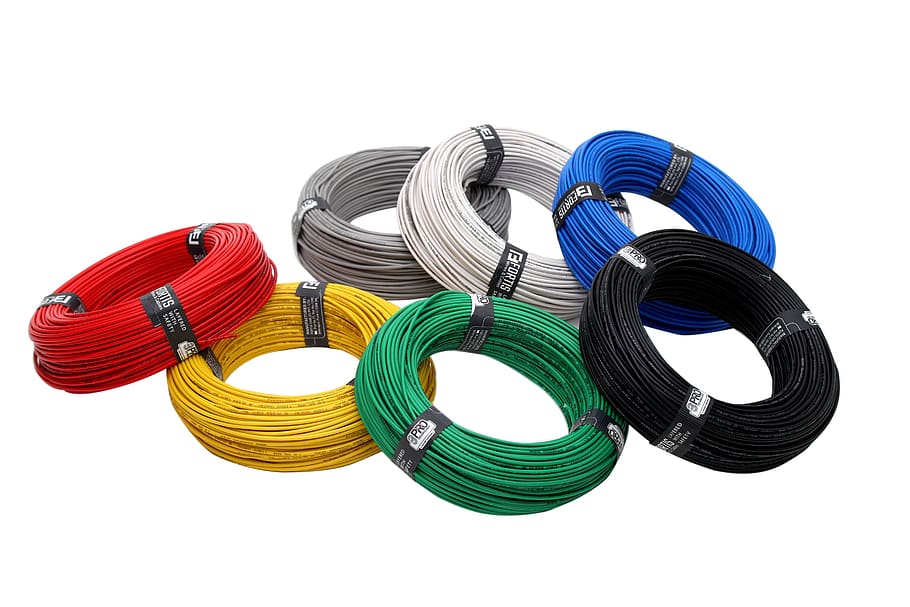 wires, electric, hardware, industry, cables, white background HD wallpaper