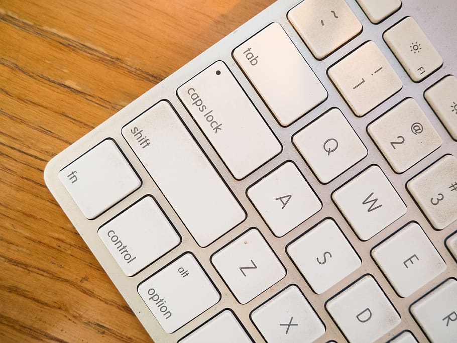 White Computer Keyboard, close-up, mac, indoors, high angle view HD wallpaper