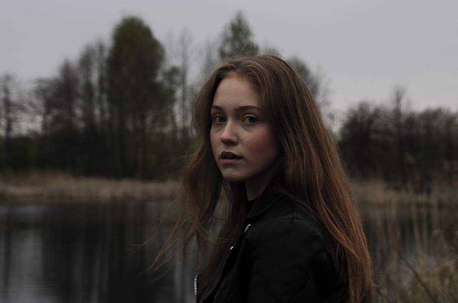 belarus, brest, portrait, lake, water, tree, young adult, looking at camera HD wallpaper