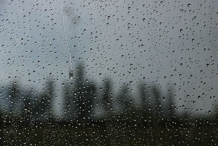 droplets on glass pane, wet, rain, water, transparent, window HD wallpaper