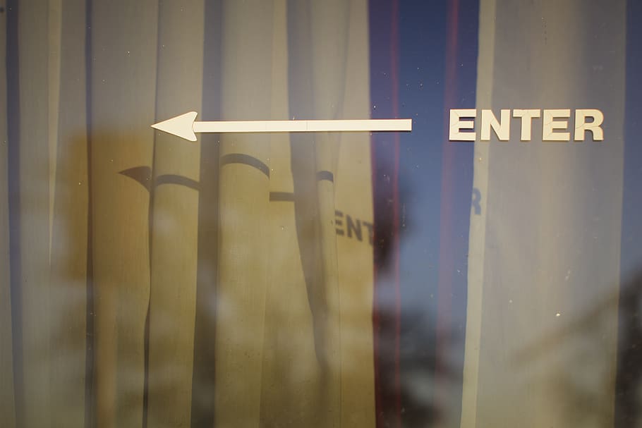 White Curtain, arrow, curtains, direction, enter, enter sign HD wallpaper