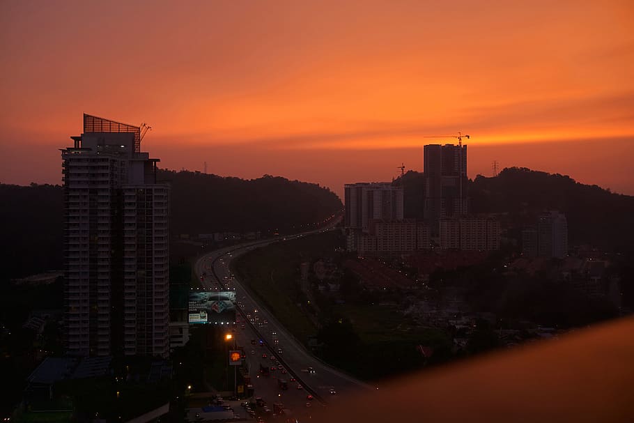 sunset, urban, architecture, built structure, building exterior HD wallpaper