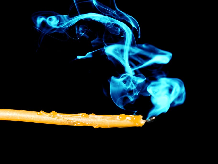 black, background, wax, dark, isolated, candle, smoke, black background HD wallpaper