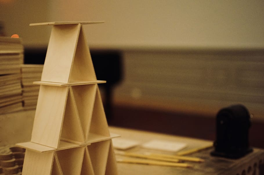 blocks, panels, wood, tower, indoors, wood - material, focus on foreground HD wallpaper