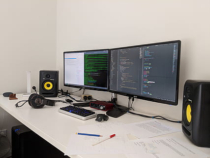 programming, battlestation, pc, coding, technology, computer HD wallpaper