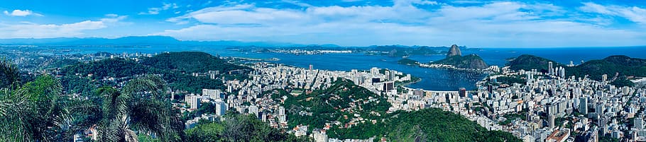 mountains and house s, city, building, beach, ocean, pão de açucar HD wallpaper