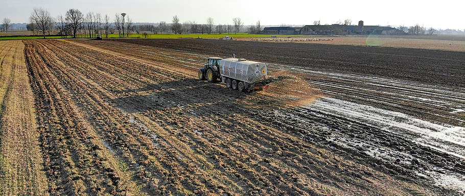 fertilization, campaign, overview, ultrawide, agriculture, liquid manure HD wallpaper