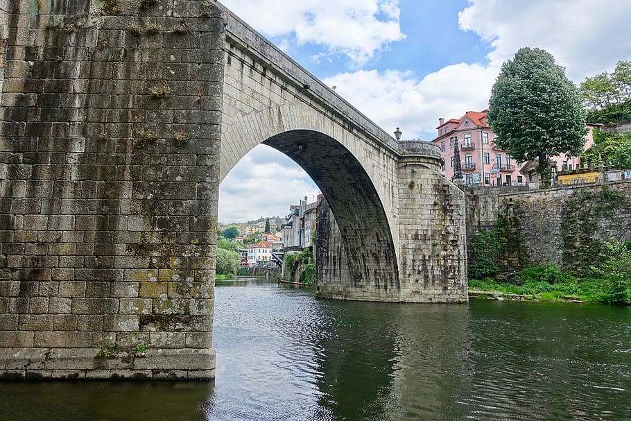 bridge, span, arch, river, stone, structure, built structure, HD wallpaper