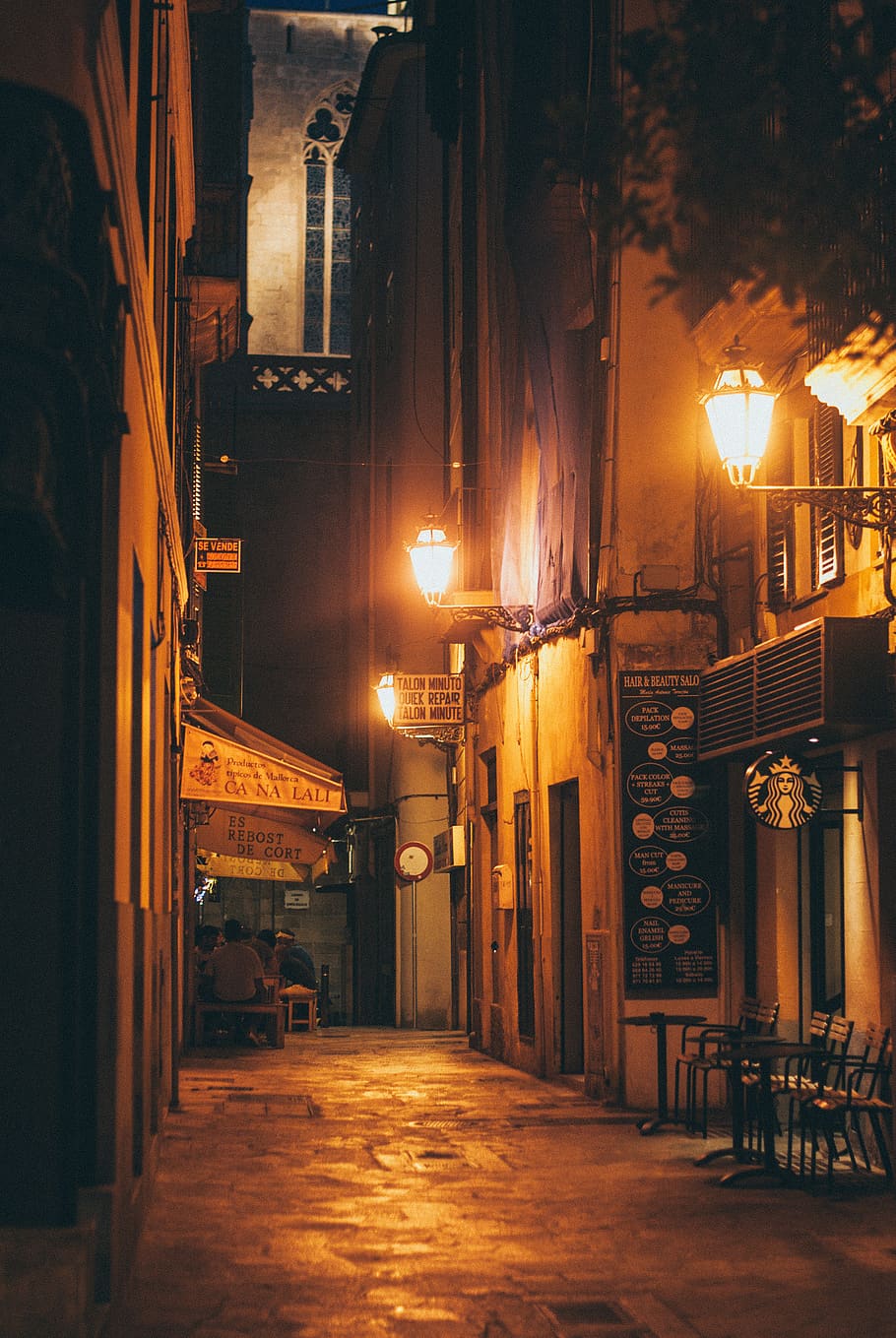 concrete hallway during nighttime, architecture, illuminated HD wallpaper