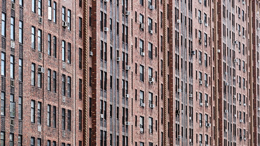 building, wall, windows, brick, city, full frame, architecture HD wallpaper