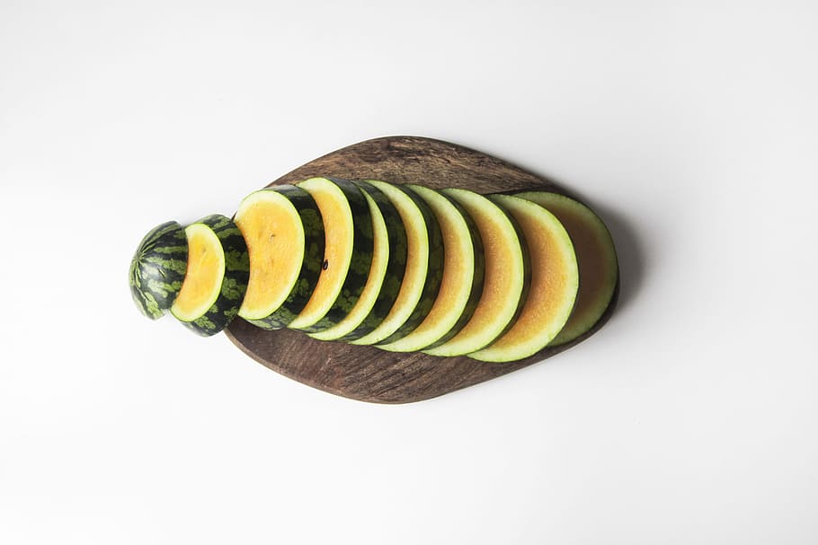 slice zucchini, melon, food, kitchen, cooking, watermelon, food procesing HD wallpaper