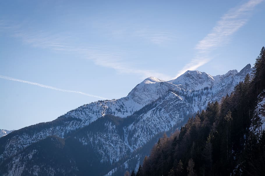 mountains, outlook, view, winter, snow, mountain peaks, nature HD wallpaper