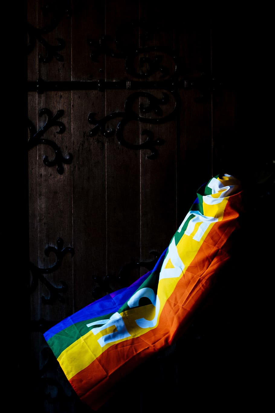 multicolored textile, no people, indoors, dark, protection, security HD wallpaper
