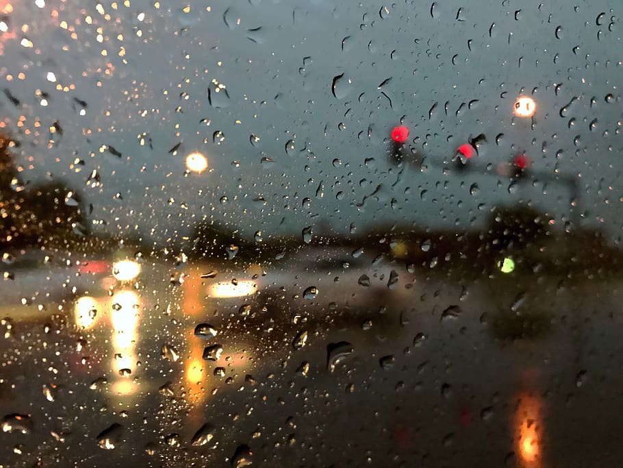 rain, rainy, window, rainy window, water, car, traffic light HD wallpaper