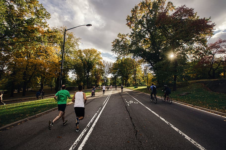 running, biking, outdoor, active, bike riding, activity, fitness HD wallpaper