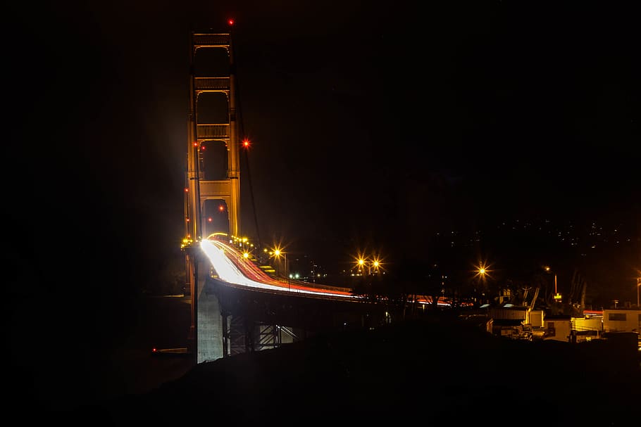 Photography of Bridge at Night, architecture, city, dark, evening, HD wallpaper