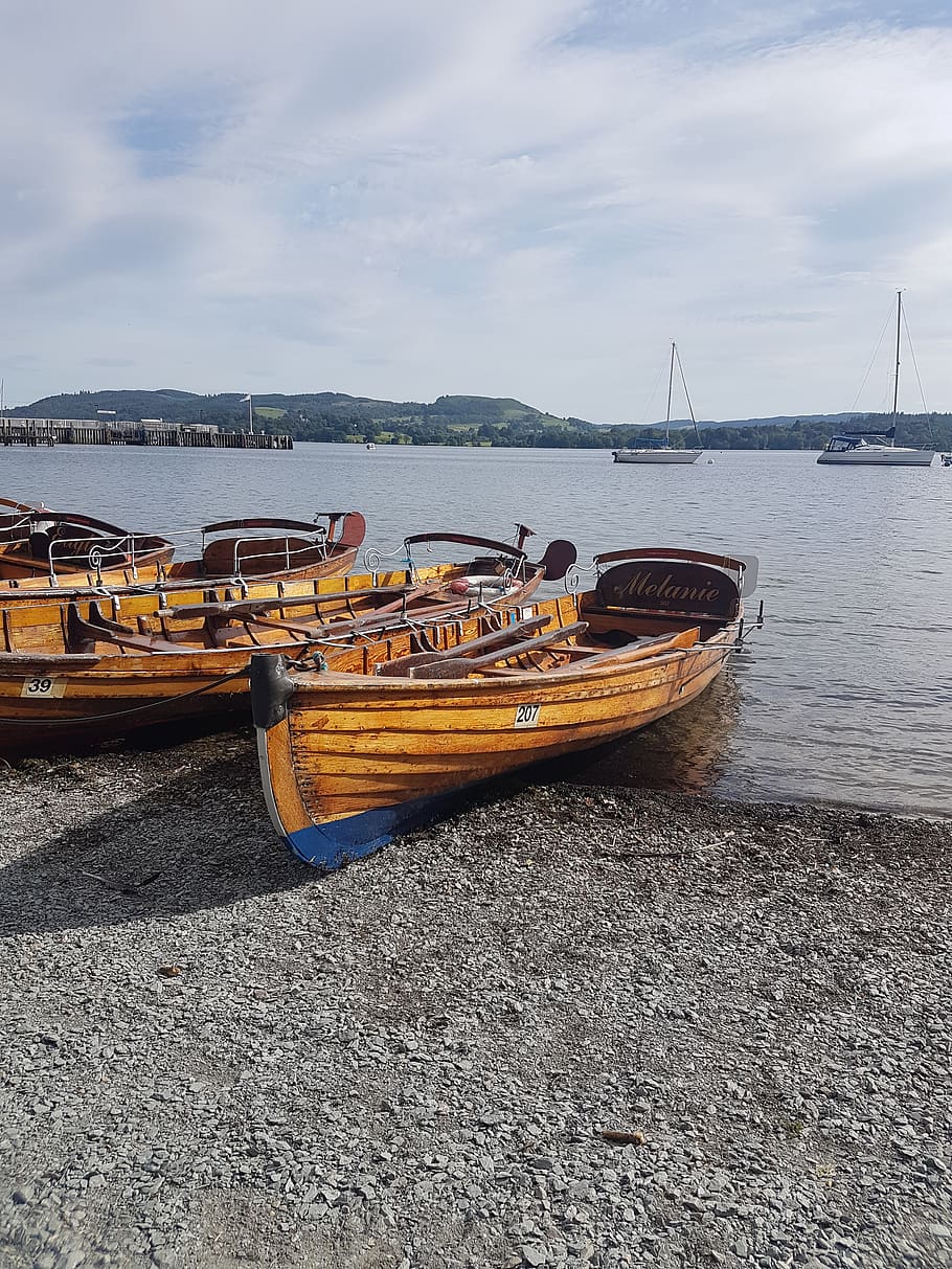 windermere, united kingdom, lake, peir, wooden, sand, relaxed, HD wallpaper