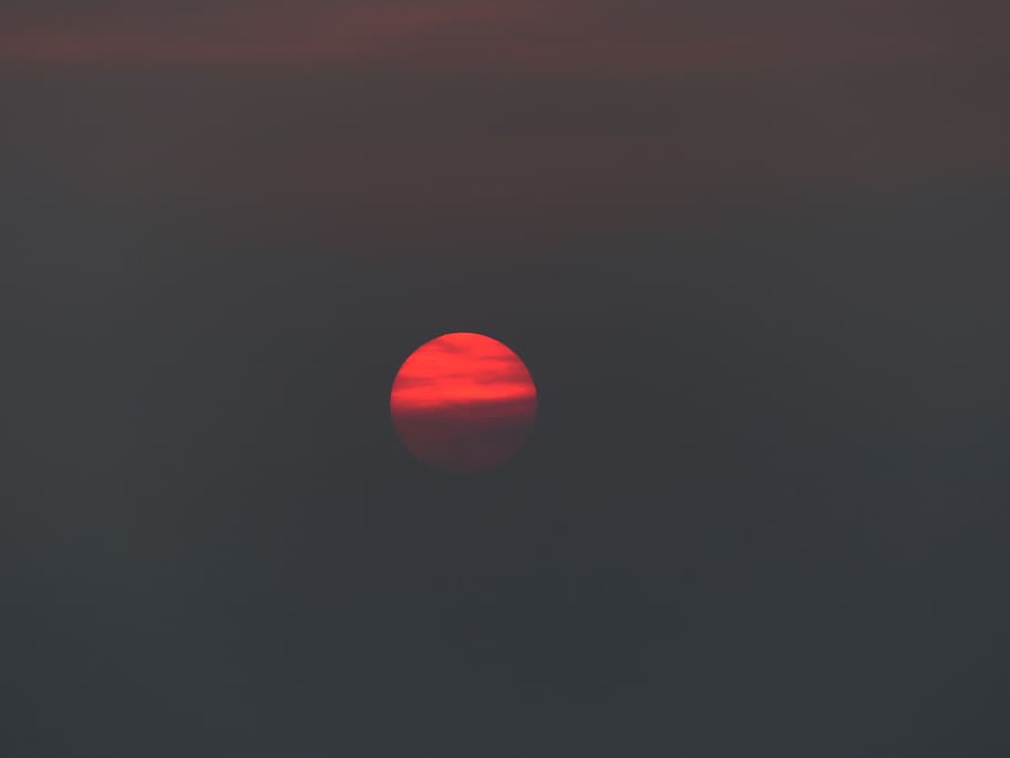 sunrise, sky, space, beauty in nature, no people, red, copy space HD wallpaper