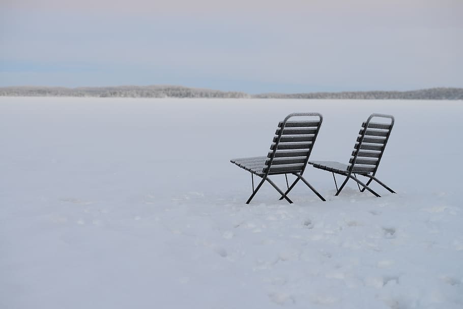 winter, snow, chairs, white, wintry, snow landscape, seat, tranquility HD wallpaper